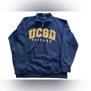 Gear For Sports UCSD Navy Quarter-Zip Sweatshirt with Gold Lettering